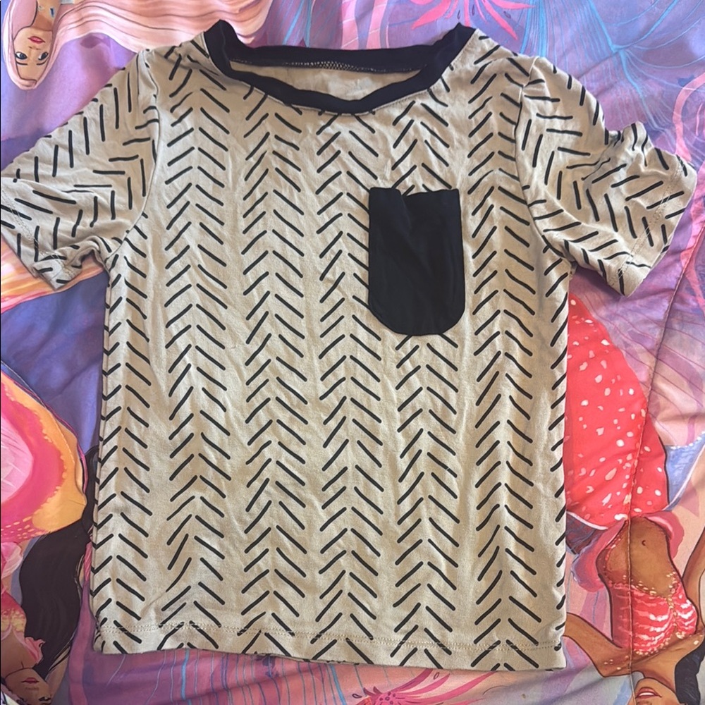 Kyte BABY Cream and Black Patterned Tee
